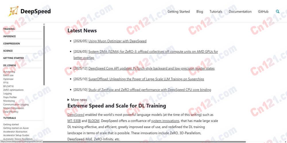 🌟 DeepSpeed|深度学习训练加速与规模扩展框架|ZeRO, 3D并行, 支持万亿参数模型训练 免费开源